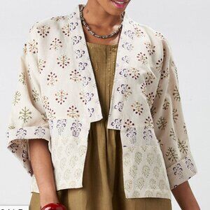 Marketplace Handwork of India Womens |3W-4W| Block Print Hand Embroidered Jacket